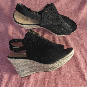 Women's Black, Size 8 1/2, Platform Sandals